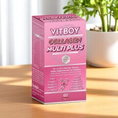 Vitboy Hidrolize Kolajen Multi Plus – Tip 1, 2, 3 | Prebiyotik, Glutatyon, Seramid & Bromelain | 60 Kapsül